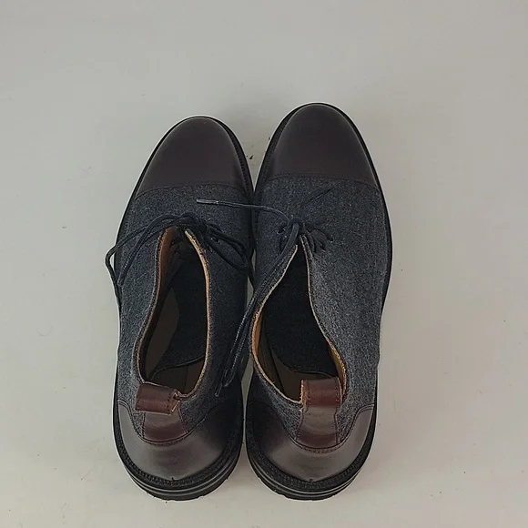 TAFT The Jack Cap Toe Boot In Grey/Oxblood Wool/Leather Men's - Picture 11 of 16